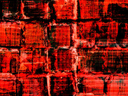 Abstract background in red, green and yellow, with a spectacular rhythm and dark accents. Surrealistic image in a modern style. For your art projects and works.の写真素材