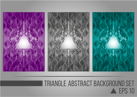 Creative triangle abstract geometric background flyer color setのイラスト素材