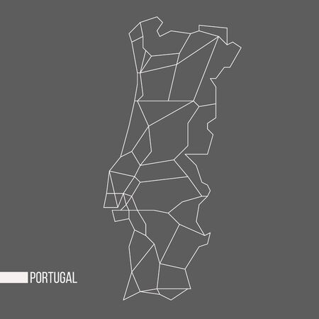 Abstract polygonal geometric Portugal minimalisticmap isolated on grey backgroundのイラスト素材