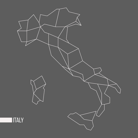 Abstract polygonal geometric Italy, Sicily, Sardinia minimalistic map isolated on grey backgroundのイラスト素材