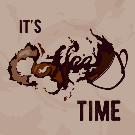 It's coffee time i abstract background on beige fontのイラスト素材