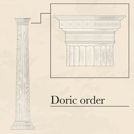 Classical hellenic architectural doric style orderのイラスト素材