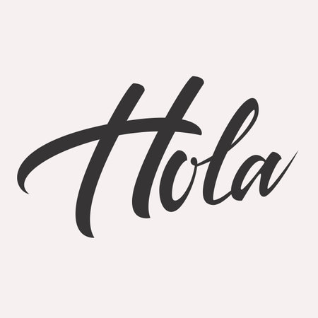 Hola hello spanish greeting lettering cardのイラスト素材