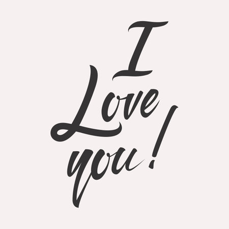 I love you lettering cardのイラスト素材