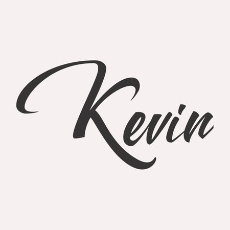 Kevin English name greeting lettering cardのイラスト素材