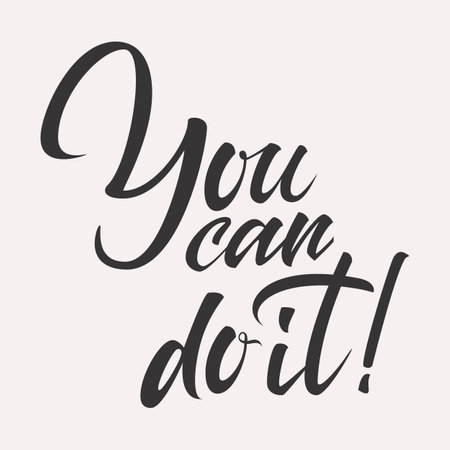 You can do it greeting lettering cardのイラスト素材