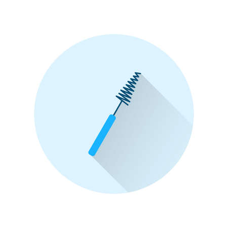 Dental brush with long shadow. Sign for dentistry clinic. Orthodontics conceptのイラスト素材