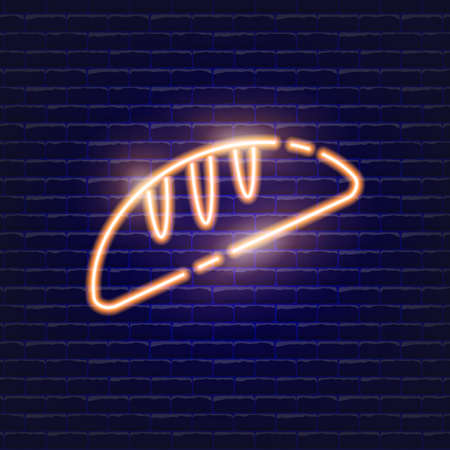 Bread neon icon. Glowing Vector illustration icon for mobile, web and menu design. Food conceptのイラスト素材