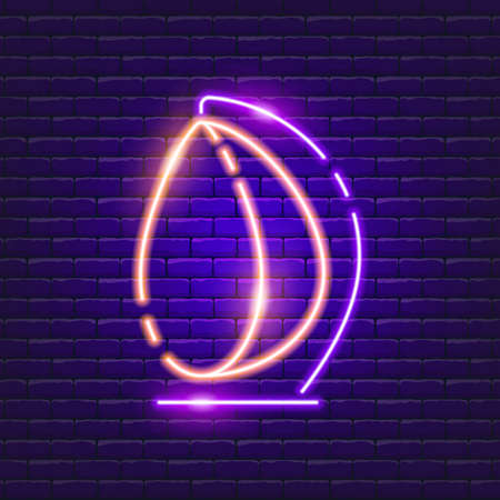 Hanging Chair neon sign. Vector illustration for the design of advertising, catalog, banner, signboard. Furniture conceptのイラスト素材