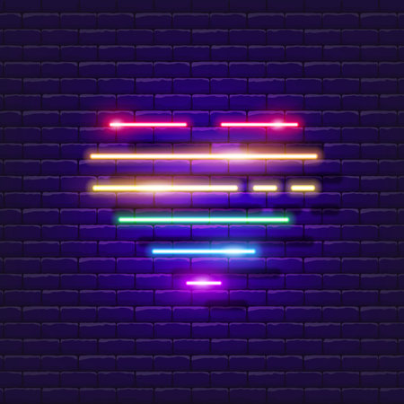 LGBT love heart neon icon. LGBT neon signs. Gay Pride concept. Vector illustration for design. Gay Pride glowing logo, light banner element, advertising, postcardのイラスト素材