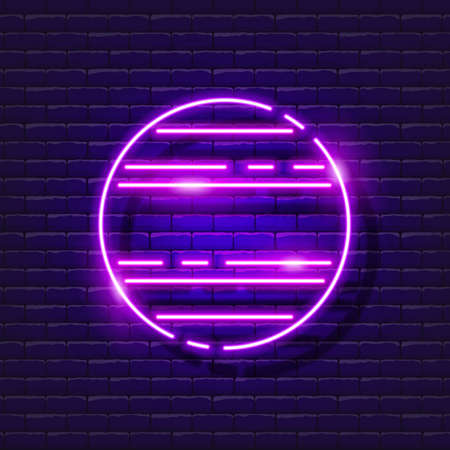 Fitball neon icon. Fitness ball glowing sign. Sports conceptのイラスト素材