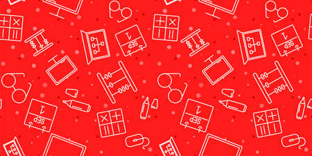 Back to School seamless pattern. Learning concept. Background with school signs. Vector illustration science textureのイラスト素材