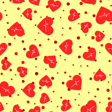 Heart seamless pattern. Medical concept. Background with school signs. Vector illustration science textureのイラスト素材