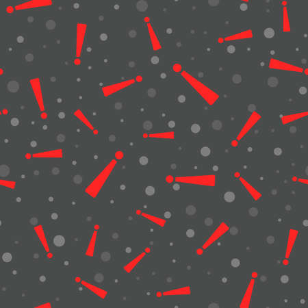 Exclamation point seamless pattern. Back to School concept. Background with alarm signs. Vector illustration science textureのイラスト素材