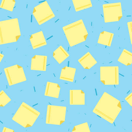 Stickers for notes seamless pattern. Back to School concept. Background with office signs. Vector illustration science textureのイラスト素材