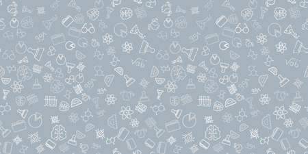 Back to School seamless pattern. Learning concept. Background with school signs. Vector illustration science textureのイラスト素材