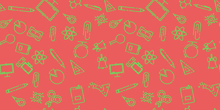 Back to School seamless pattern. Learning concept. Background with school signs. Vector illustration science textureのイラスト素材