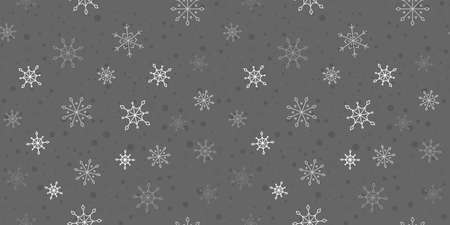 Snowflakes seamless pattern. Christmas background vector illustration. For wrapping paper, design, postcard, fabric, baby clothes, baby room. Christmas and New Year conceptのイラスト素材
