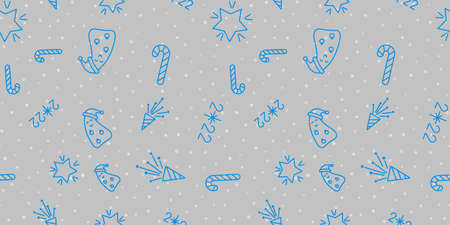 Christmas tree, star, candy cane New year seamless pattern. Christmas vector illustration. For...