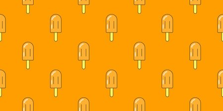 Ice cream seamless pattern. Vector ice cream background for design. Summer dessert conceptのイラスト素材