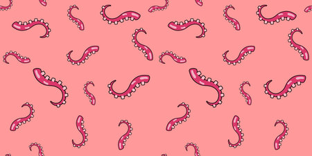 Octopus tentacles Seamless Pattern. Vector background for design. Food conceptのイラスト素材
