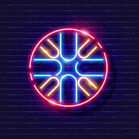 Glucophone neon icon. Hang glowing sign. Musical instrument concept. Vector illustration for Sound recording studio design, advertising, signboards, vocal studioのイラスト素材