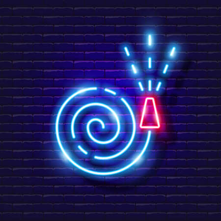 Hose for watering neon icon. Fire hose sign. Irrigation system, watering system, hose and accessories glowing symbols. Vector illustration for design, website, advertising, store, goodsのイラスト素材