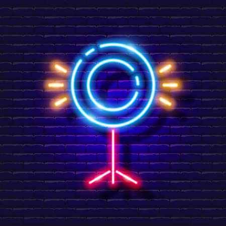 Ring LED light neon icon. Photo and video concept. Vector illustration of a sign for design, website, decoration, online storeのイラスト素材