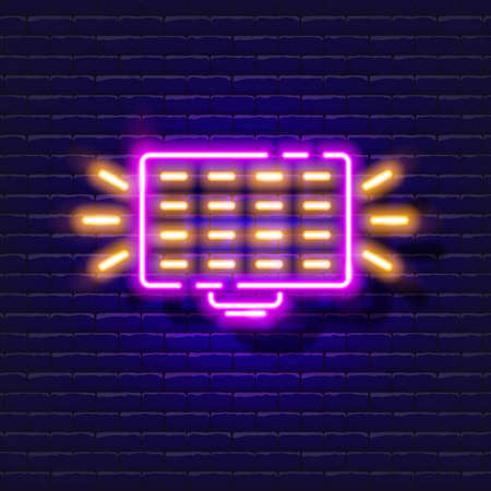 Professional Constant light neon icon. Continuous LED light Photo and video concept. Vector illustration for design, website, decoration, online storeのイラスト素材