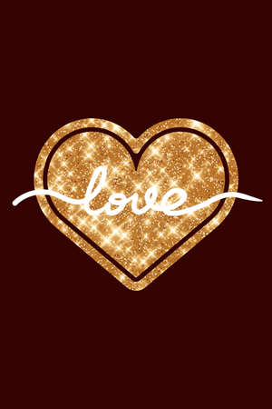Glitter Greeting cards for Valentines Day. Vector illustration for design greeting cards, wedding invitations, party designのイラスト素材