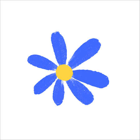 Flower with colors of Ukrainian flag. Nature concept. Vector illustration on white background.のイラスト素材