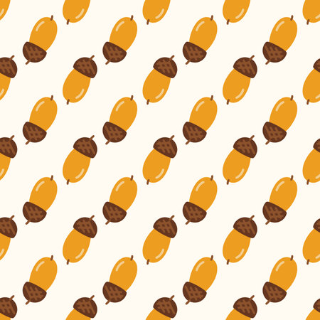 Acorns cute seamless pattern. Vector illustration for fabric design, gift paper, baby clothes, textiles, cards.のイラスト素材