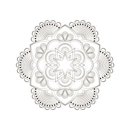 Round mandala for Design Coloring book page anti stressのイラスト素材