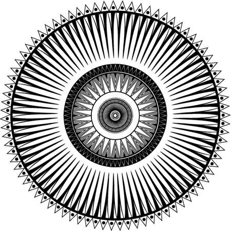 Round mandala for Design Coloring book page anti stressのイラスト素材