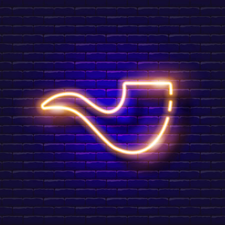 Shofar neon sign. Vector illustration for design. Jewish culture concept.のイラスト素材