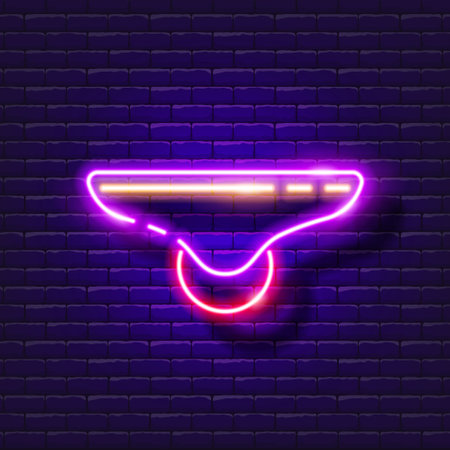 Electric skateboard neon sign. Urban transport conceptのイラスト素材