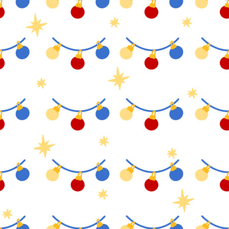 Christmas seamless pattern. New year background vector illustration for wrapping paper, fabric, textileのイラスト素材