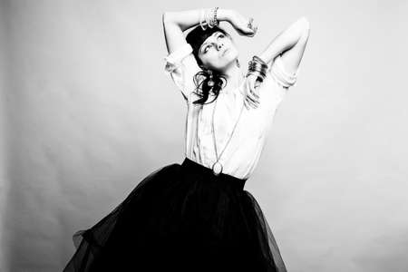 Portrait of a fresh beautiful fashion sexy modの写真素材