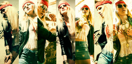 Beautiful young woman hippieの写真素材