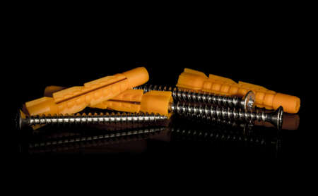 Dowel and screw on black