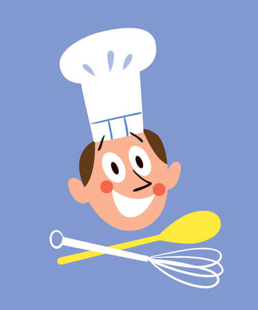 Chef with kitchen toolsのイラスト素材