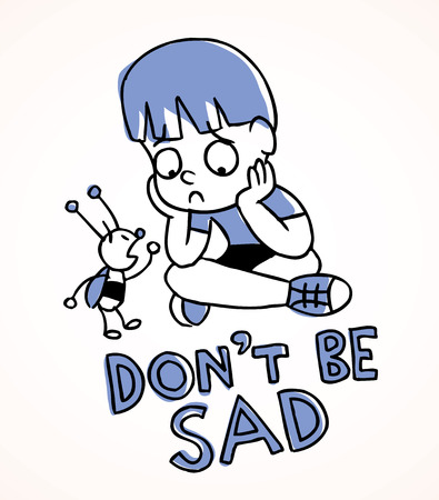 sad boyのイラスト素材