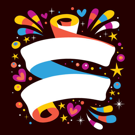 happy blank ribbonのイラスト素材
