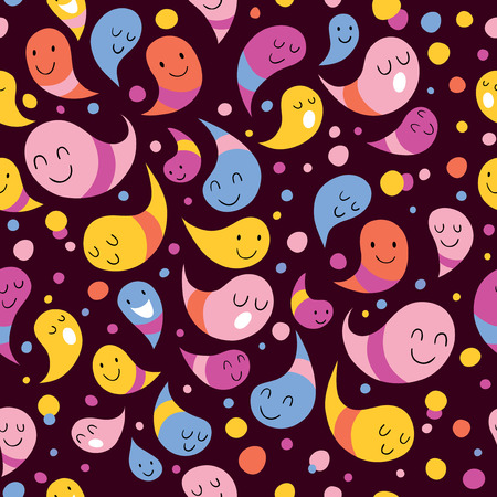 happy abstract characters colorful patternのイラスト素材