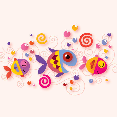 cartoon fishesのイラスト素材
