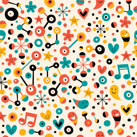 fun cartoon patternのイラスト素材