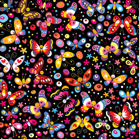 butterflies patternのイラスト素材
