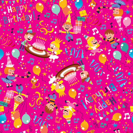 Happy Birthday party patternのイラスト素材