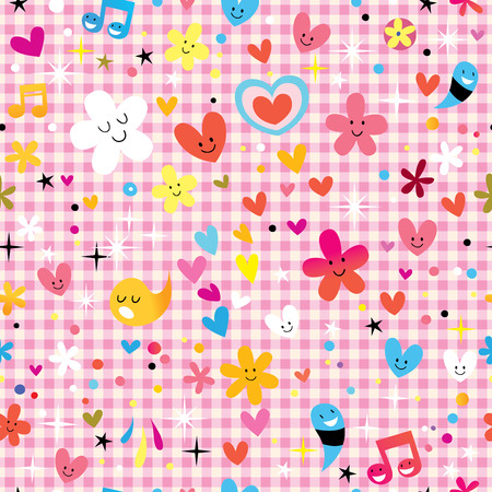 fun cartoon patternのイラスト素材