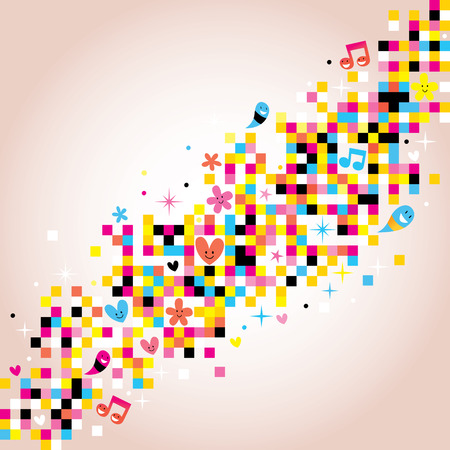 fun pixel backgroundのイラスト素材